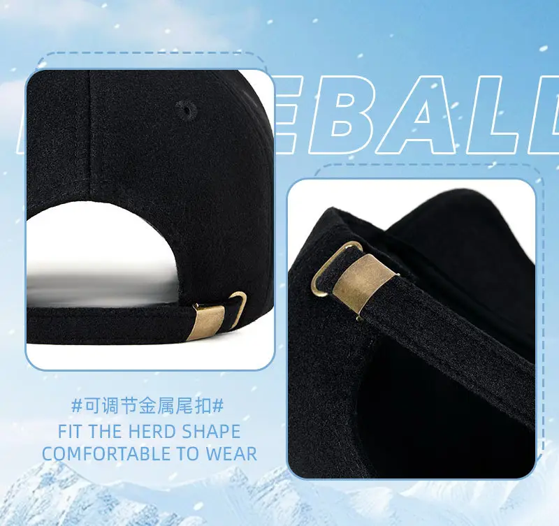 Winter Wool Fleece Baseball Caps for Men Women Cold Proof — feature 15