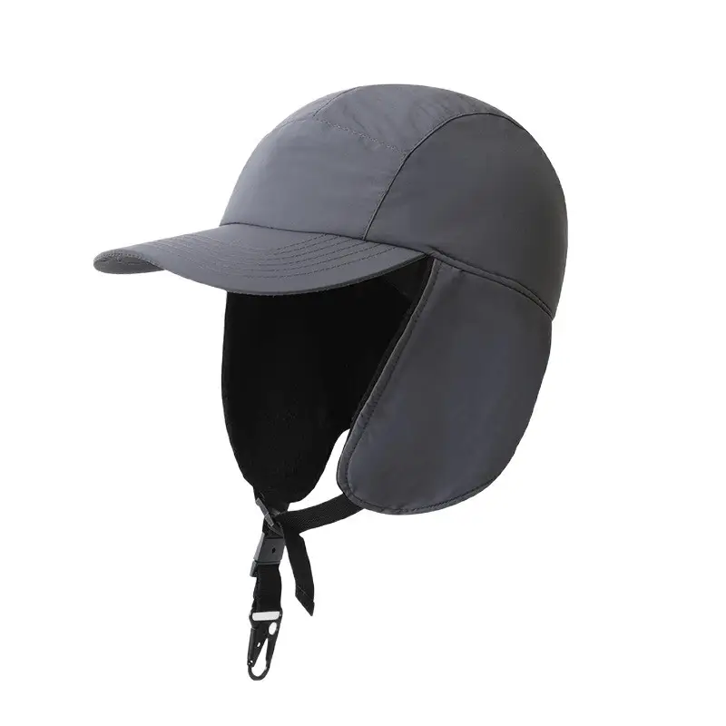 Japanese Style Adjustable Earflap Warm Hat Grey - Image 7