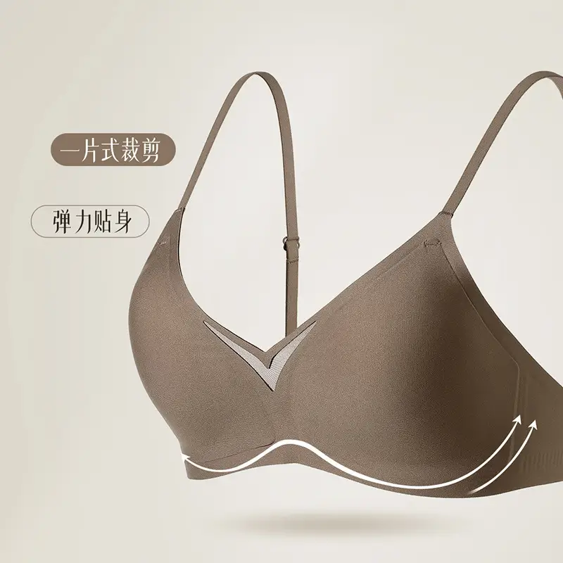 French Seamless Satin Deep V Intimates for Women with Small Breasts, Push-Up Support to Prevent Sagging, Thin Cup Comfortable Bra - Image 24