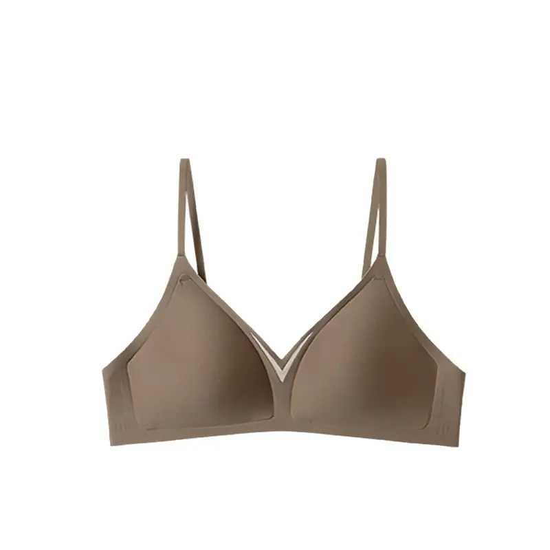 French Seamless Satin Deep V Intimates for Women with Small Breasts, Push-Up Support to Prevent Sagging, Thin Cup Comfortable Bra - Image 25
