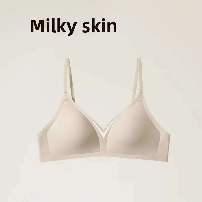 French Seamless Satin Deep V Intimates for Women with Small Breasts, Push-Up Support to Prevent Sagging, Thin Cup Comfortable Bra - Image 11