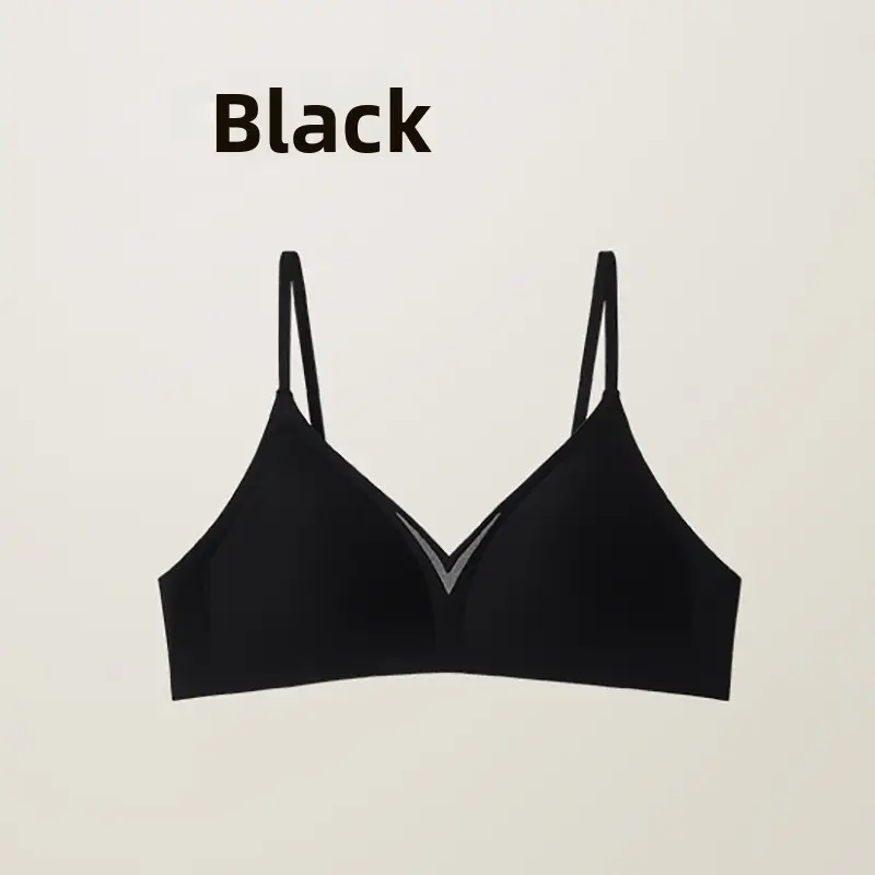 French Seamless Satin Deep V Intimates for Women with Small Breasts, Push-Up Support to Prevent Sagging, Thin Cup Comfortable Bra - Image 14