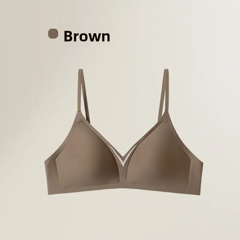 French Seamless Satin Deep V Intimates for Women with Small Breasts, Push-Up Support to Prevent Sagging, Thin Cup Comfortable Bra - Image 5