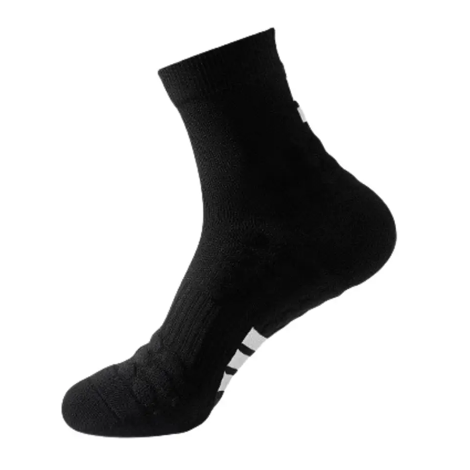 Men's Pure Cotton Badminton Socks White Red - Image 3