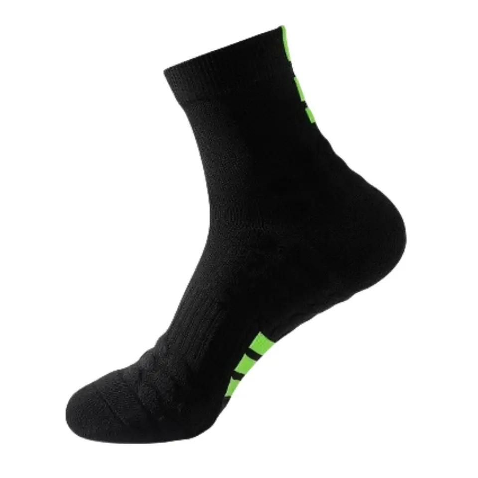 Men's Pure Cotton Badminton Socks White Red - Image 4