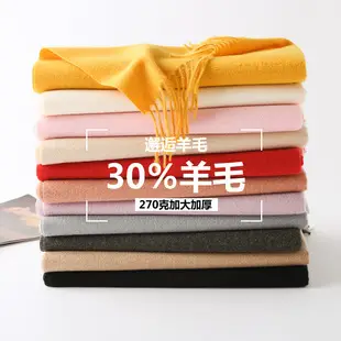 2020 Thin Imitation Cashmere Scarf Solid Color Tassel European and American Style Shawl Logo Gift Scarf Direct Sale — feature 9