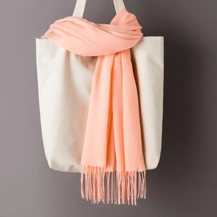 2020 Thin Imitation Cashmere Scarf Solid Color Tassel European and American Style Shawl Logo Gift Scarf Direct Sale - Image 15
