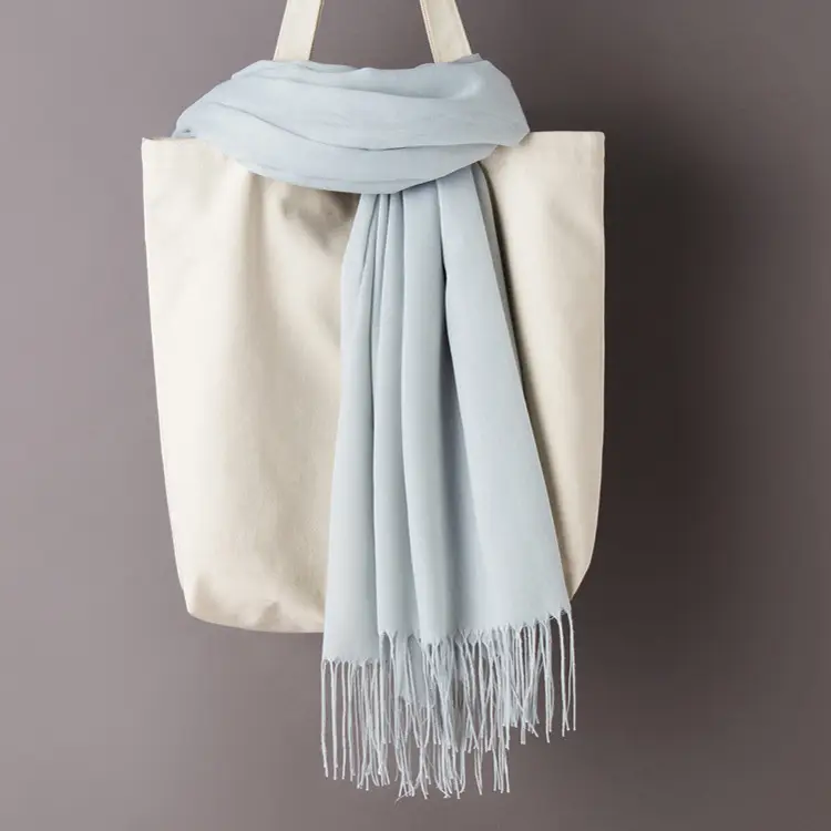 2020 Thin Imitation Cashmere Scarf Solid Color Tassel European and American Style Shawl Logo Gift Scarf Direct Sale - Image 20