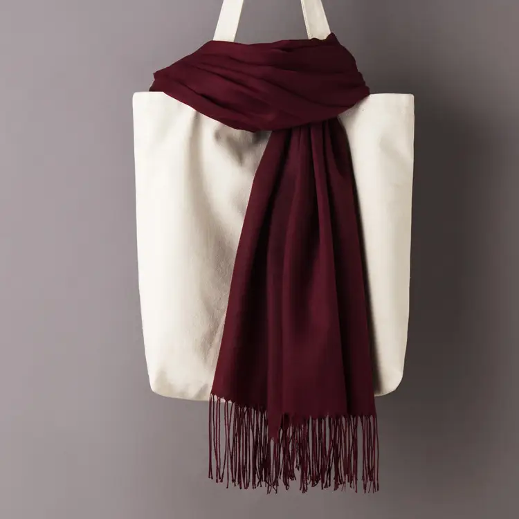 2020 Thin Imitation Cashmere Scarf Solid Color Tassel European and American Style Shawl Logo Gift Scarf Direct Sale - Image 21