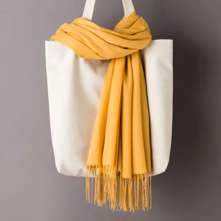2020 Thin Imitation Cashmere Scarf Solid Color Tassel European and American Style Shawl Logo Gift Scarf Direct Sale - Image 3