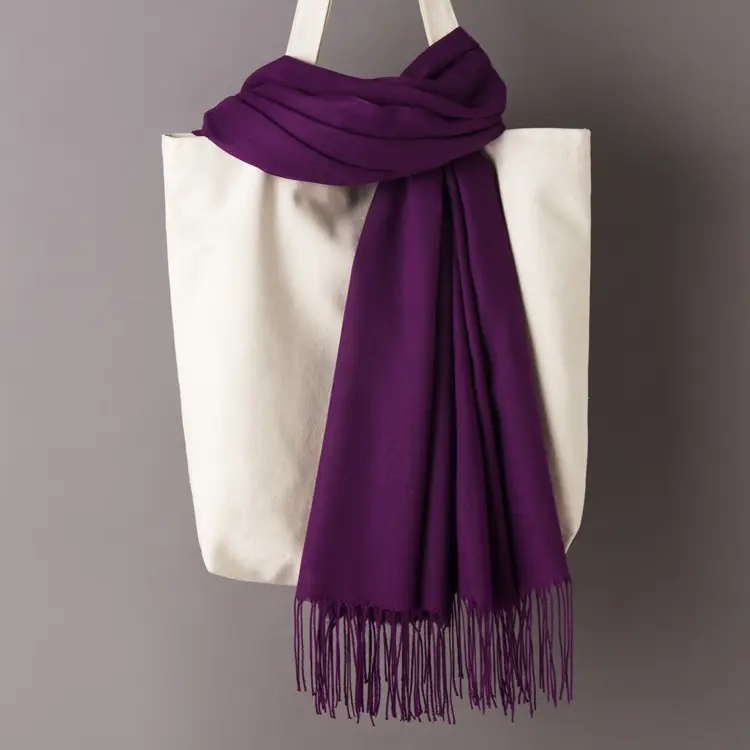 2020 Thin Imitation Cashmere Scarf Solid Color Tassel European and American Style Shawl Logo Gift Scarf Direct Sale - Image 30