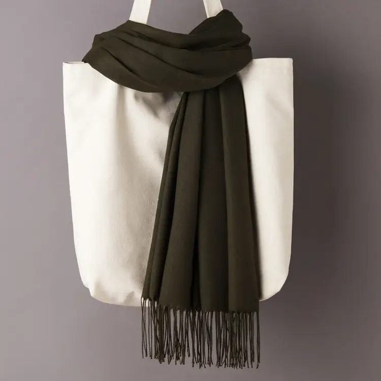 2020 Thin Imitation Cashmere Scarf Solid Color Tassel European and American Style Shawl Logo Gift Scarf Direct Sale - Image 31