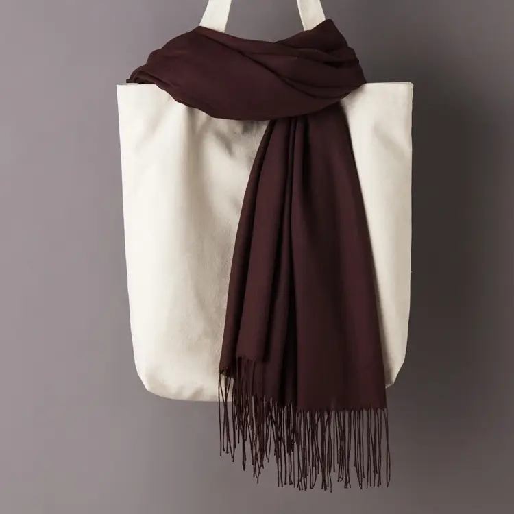 2020 Thin Imitation Cashmere Scarf Solid Color Tassel European and American Style Shawl Logo Gift Scarf Direct Sale - Image 32