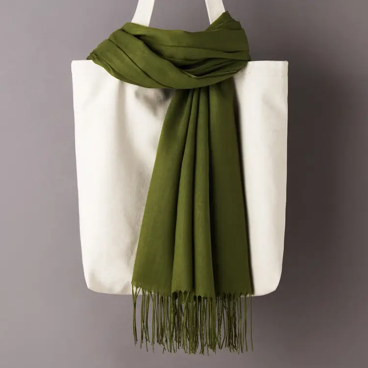 2020 Thin Imitation Cashmere Scarf Solid Color Tassel European and American Style Shawl Logo Gift Scarf Direct Sale - Image 5