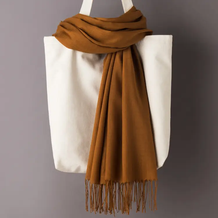 2020 Thin Imitation Cashmere Scarf Solid Color Tassel European and American Style Shawl Logo Gift Scarf Direct Sale - Image 6