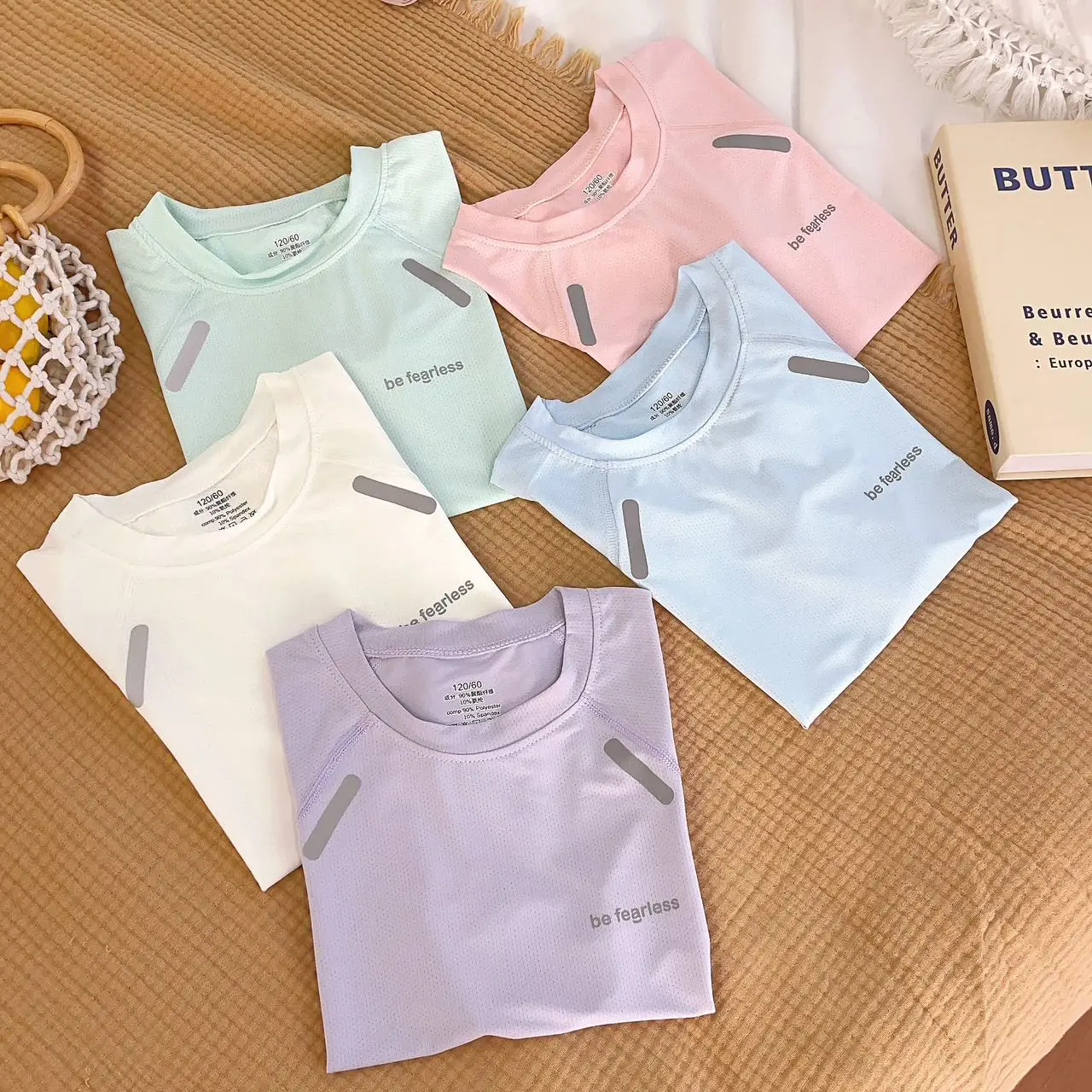 2025 Kids Ice Mesh T-Shirt Suit Mint Gray