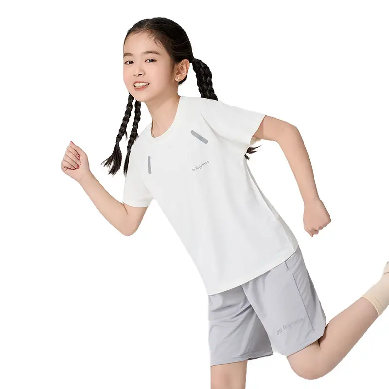 2025 Kids Ice Mesh T-Shirt Suit Mint Gray