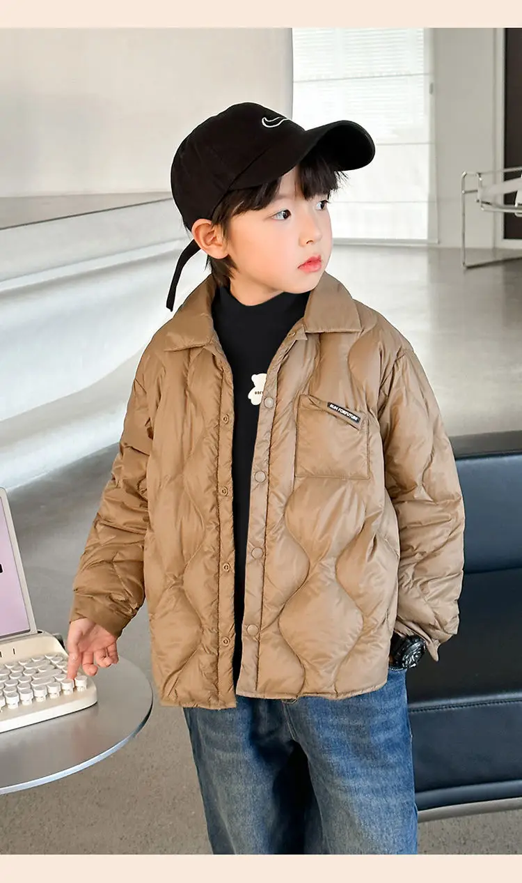 Children's Boys Thermal Half-High Collar T-Shirt Black — feature 15