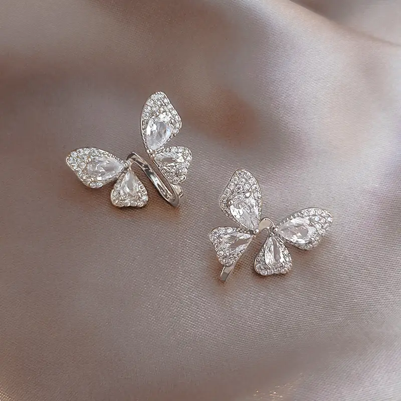 Silver Butterfly Pearl Earrings for Women - Image 10