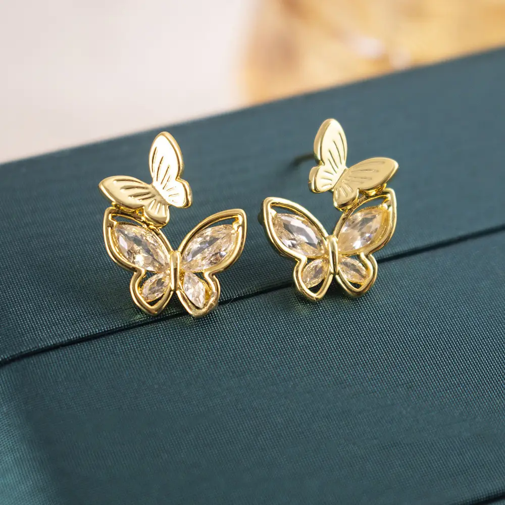 Silver Butterfly Pearl Earrings for Women - Image 11