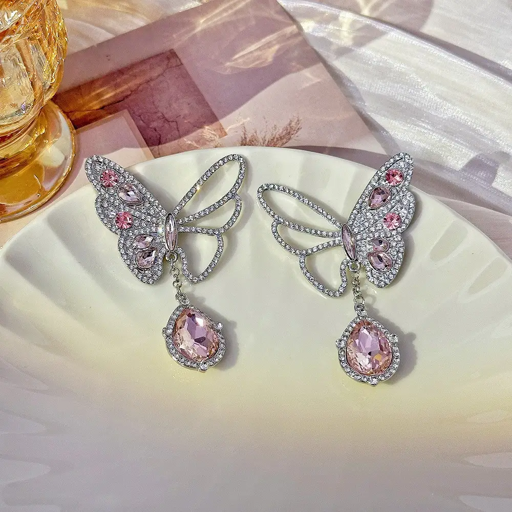 Silver Butterfly Pearl Earrings for Women - Image 19
