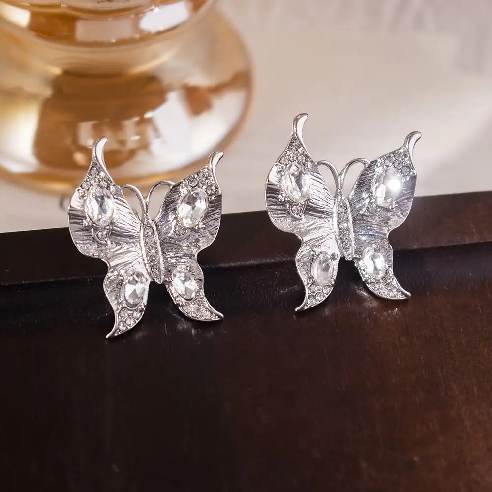 Silver Butterfly Pearl Earrings for Women - Image 30
