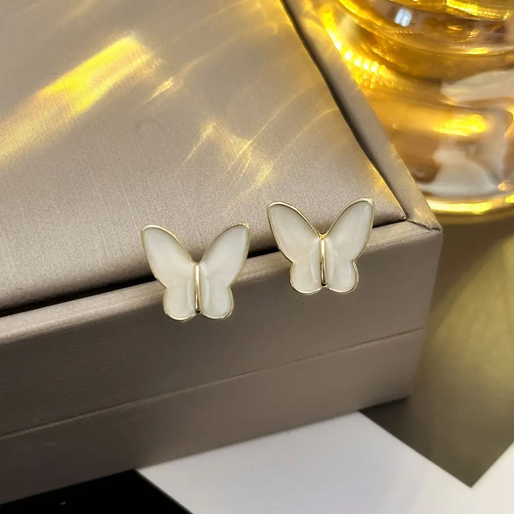 Silver Butterfly Pearl Earrings for Women - Image 33