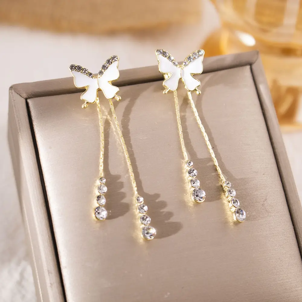 Silver Butterfly Pearl Earrings for Women - Image 34