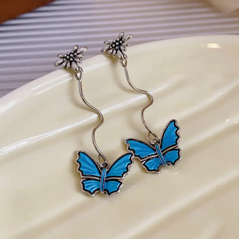 Silver Butterfly Pearl Earrings for Women - Image 35