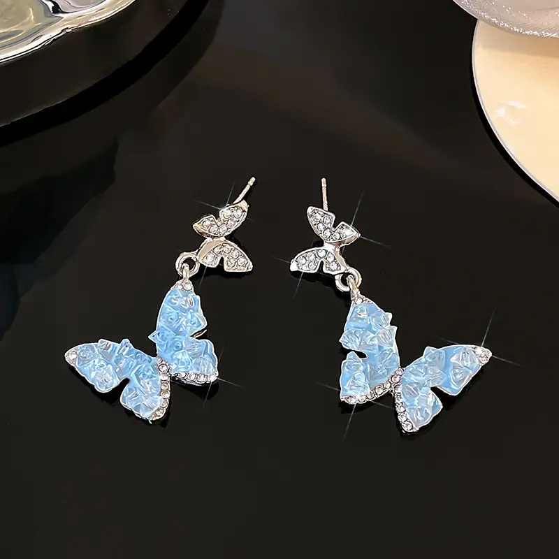 Silver Butterfly Pearl Earrings for Women - Image 36