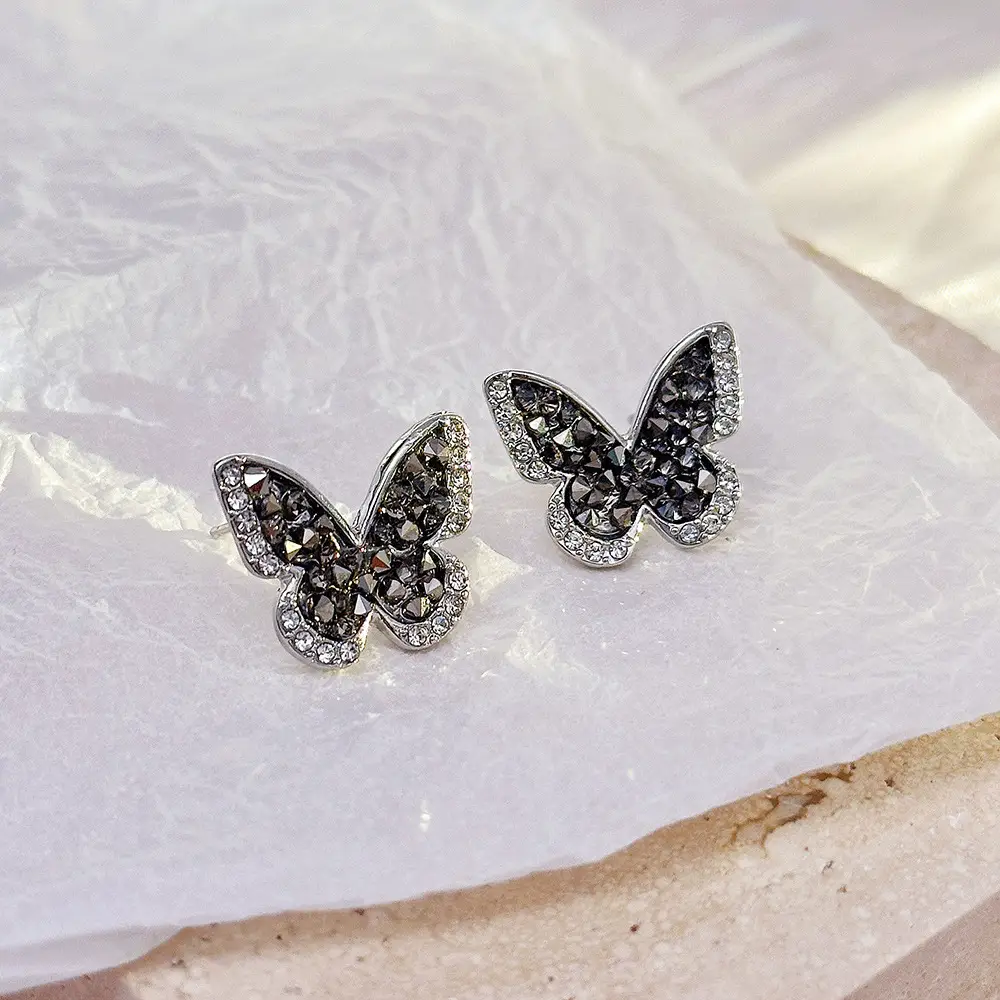 Silver Butterfly Pearl Earrings for Women - Image 37