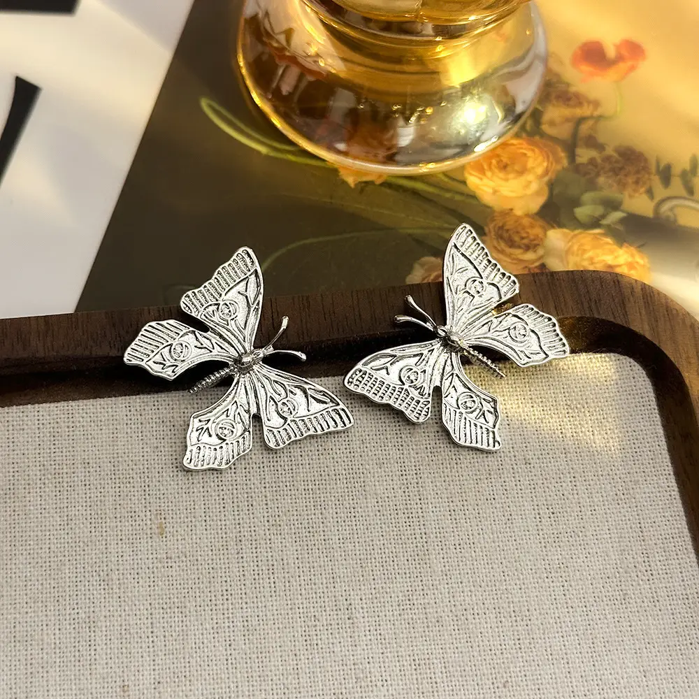 Silver Butterfly Pearl Earrings for Women - Image 43