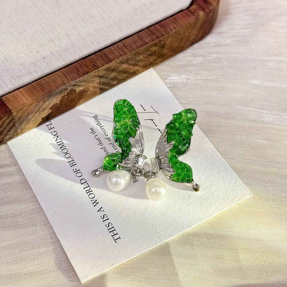 Silver Butterfly Pearl Earrings for Women - Image 55