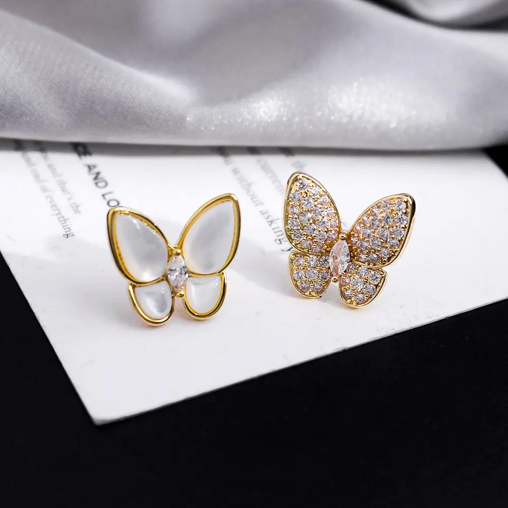 Silver Butterfly Pearl Earrings for Women - Image 56