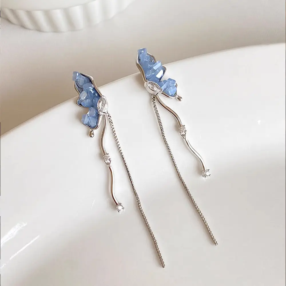 Silver Butterfly Pearl Earrings for Women - Image 61