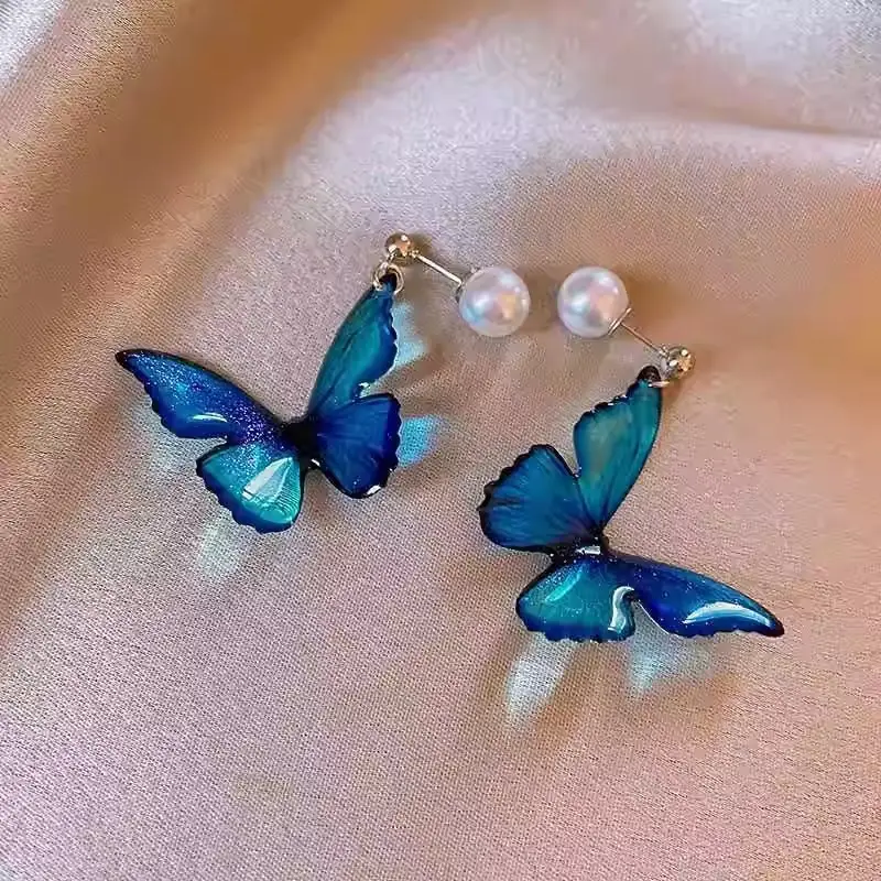 Silver Butterfly Pearl Earrings for Women - Image 64