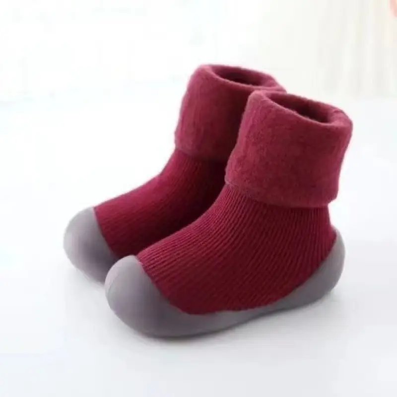 Baby Walking Shoes, Spring, Autumn and Winter Cotton Shoes, Soft Sole, Non-Slip, Fleece-Lined, for Babies Aged 1-2, Children's Indoor Shoes, Floor Shoes, Socks