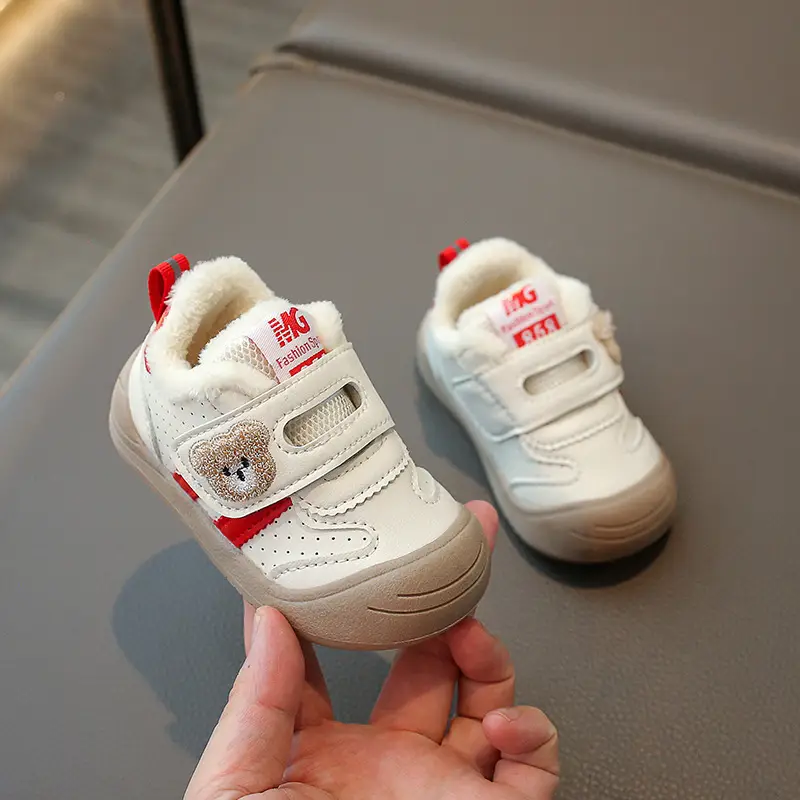 Baby Cartoon Bear Fleece-Lined Toddler Shoes 0-2-3 Years Old Winter Baby Boy Shoes Breathable Girls Fleece-Lined Toddler Shoes - Image 7