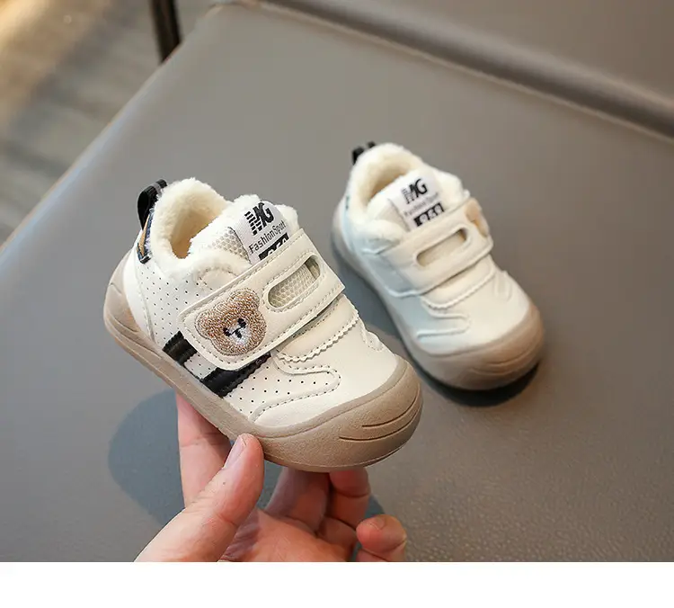 Baby Cartoon Bear Fleece-Lined Toddler Shoes 0-2-3 Years Old Winter Baby Boy Shoes Breathable Girls Fleece-Lined Toddler Shoes — feature 10