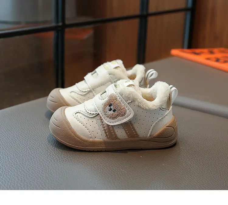 Baby Cartoon Bear Fleece-Lined Toddler Shoes 0-2-3 Years Old Winter Baby Boy Shoes Breathable Girls Fleece-Lined Toddler Shoes — feature 13