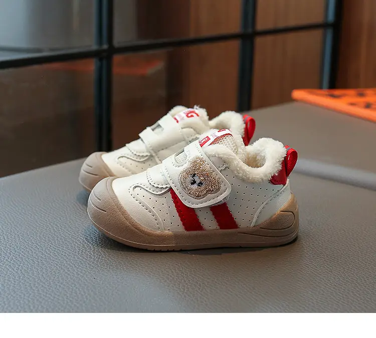Baby Cartoon Bear Fleece-Lined Toddler Shoes 0-2-3 Years Old Winter Baby Boy Shoes Breathable Girls Fleece-Lined Toddler Shoes — feature 15