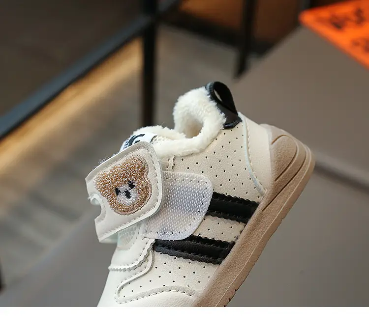 Baby Cartoon Bear Fleece-Lined Toddler Shoes 0-2-3 Years Old Winter Baby Boy Shoes Breathable Girls Fleece-Lined Toddler Shoes — feature 20