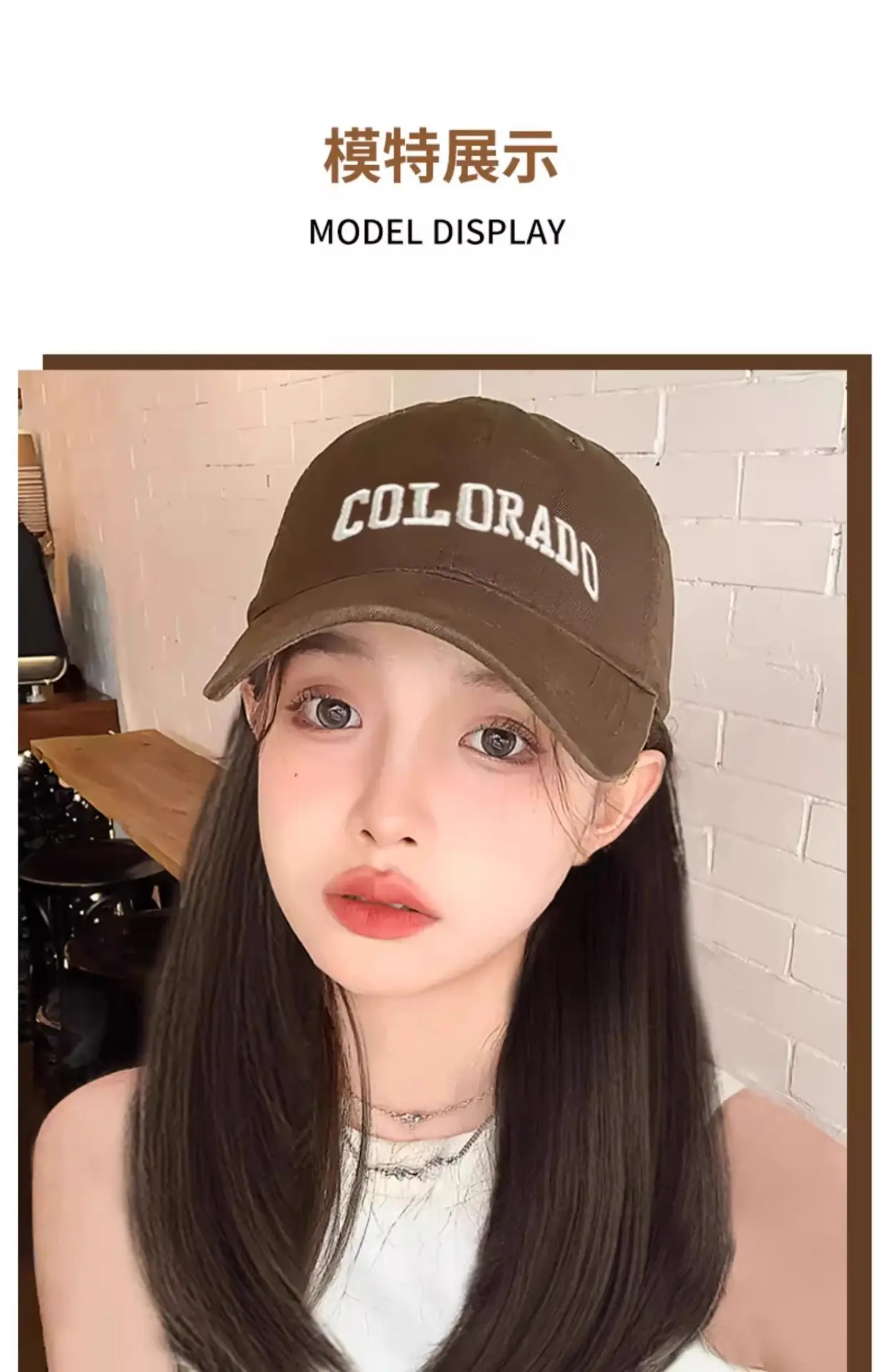 Women Long Curly Hair Hat & Wig Combo Black — feature 14