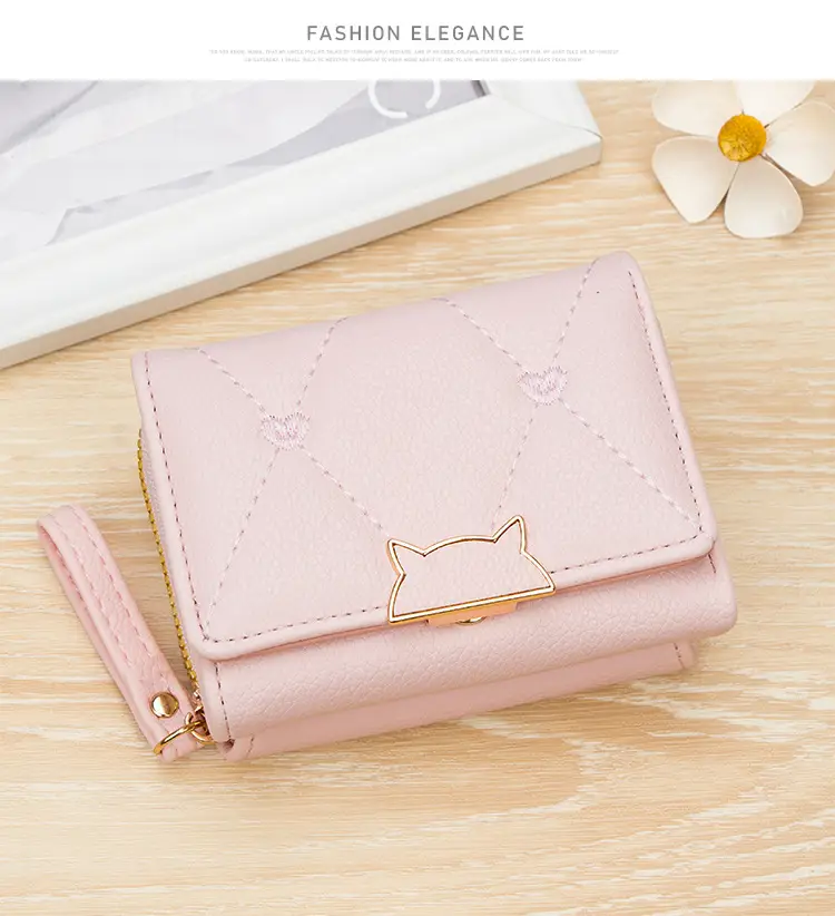 Pink Women's Pu Leather Card Wallet with 70% Slots — feature 10
