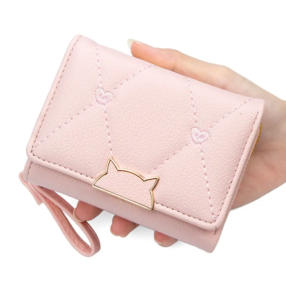 Pink Women's Pu Leather Card Wallet with 70% Slots