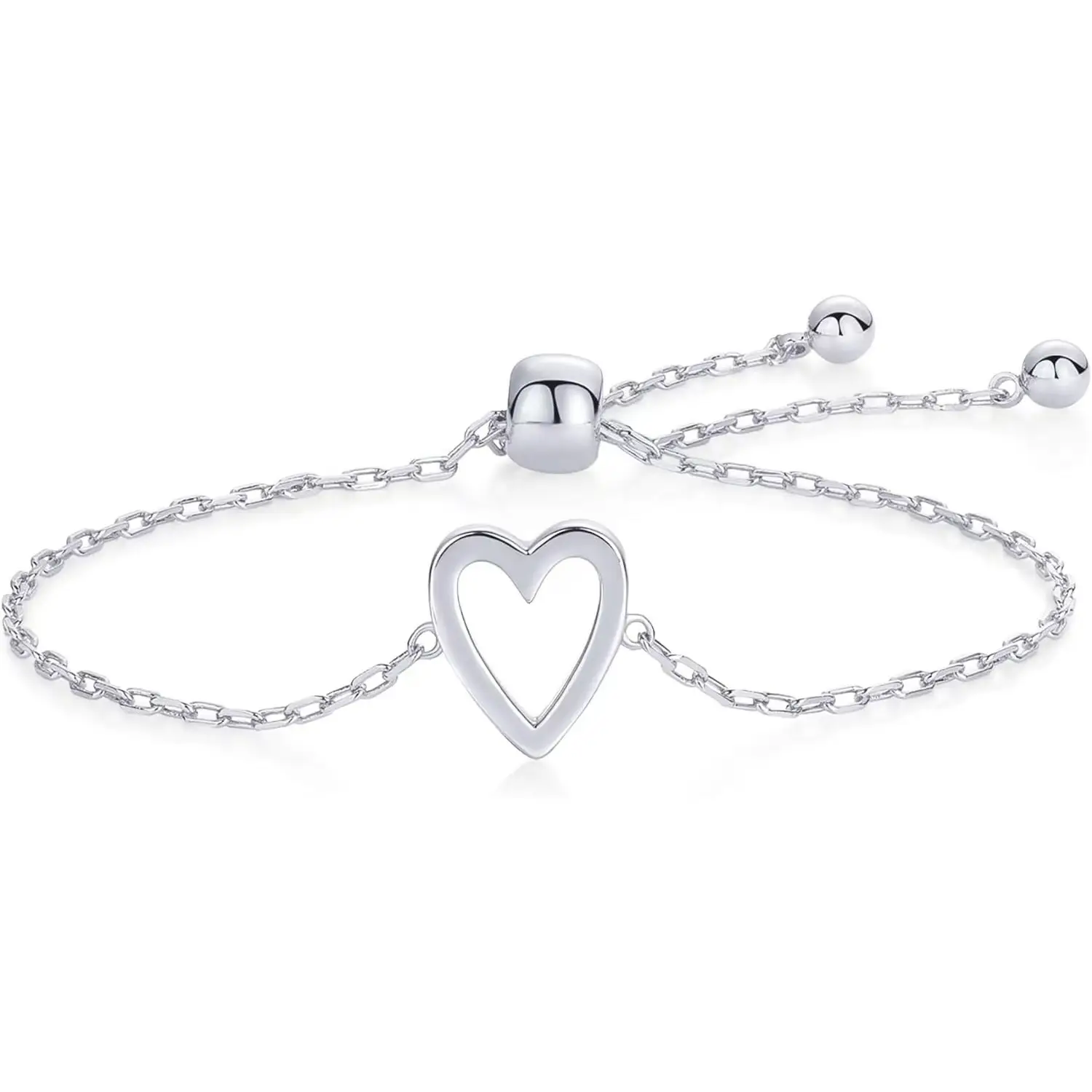 18K Gold Plated Heart Charm Bracelet Set for Women Adjustable — feature 5