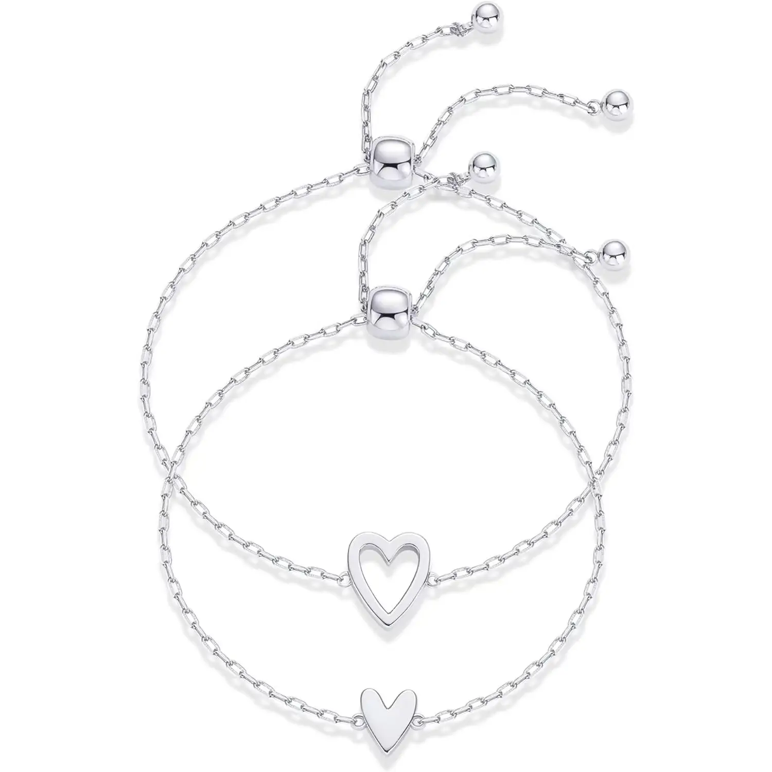 18K Gold Plated Heart Charm Bracelet Set for Women Adjustable — feature 7