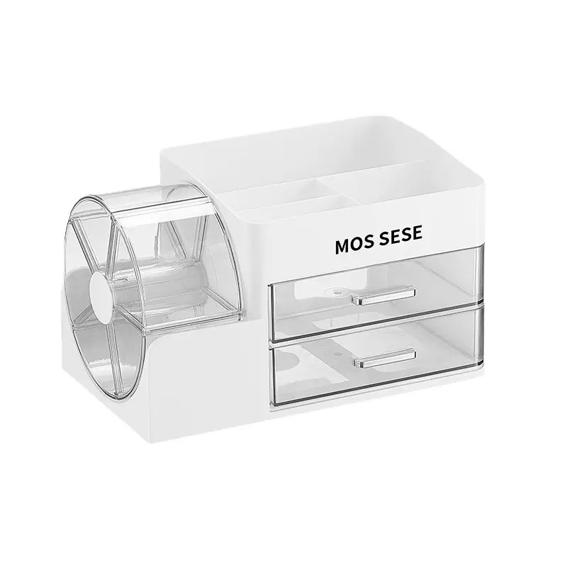 Multi-Layer Cosmetic Storage Box, Dressing Table, Skin Care Product Rotatable Storage Box, Desktop Stationery Drawer-Type Organizer