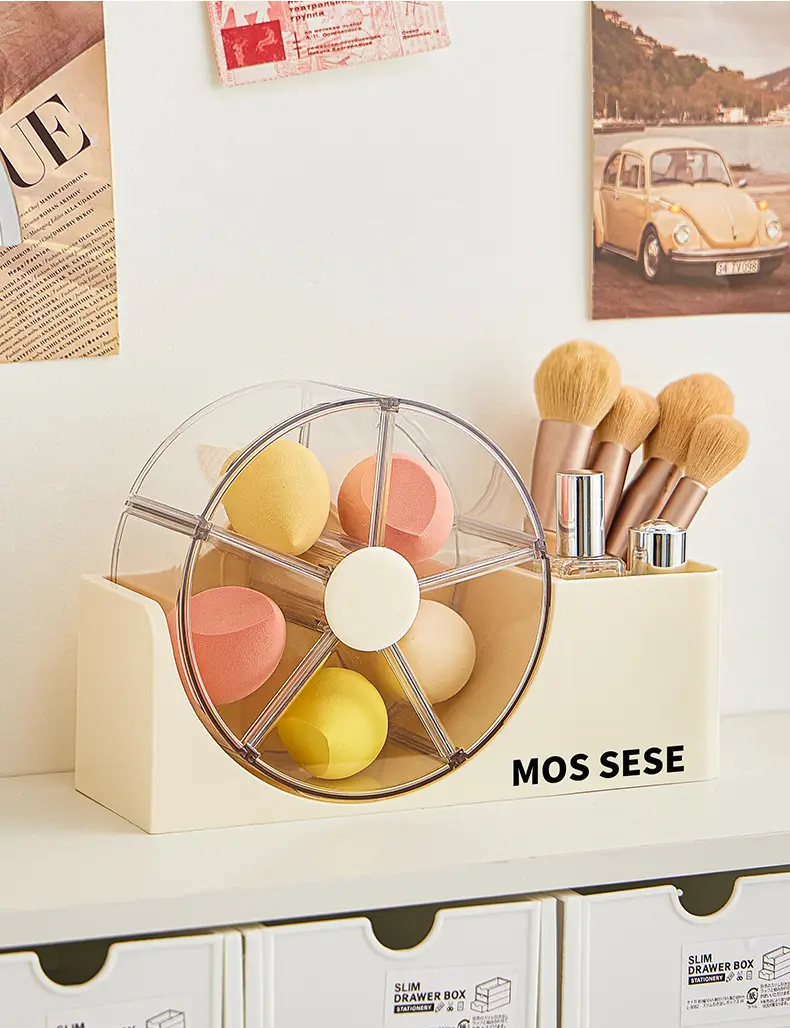 Multi-Layer Cosmetic Storage Box, Dressing Table, Skin Care Product Rotatable Storage Box, Desktop Stationery Drawer-Type Organizer — feature 10