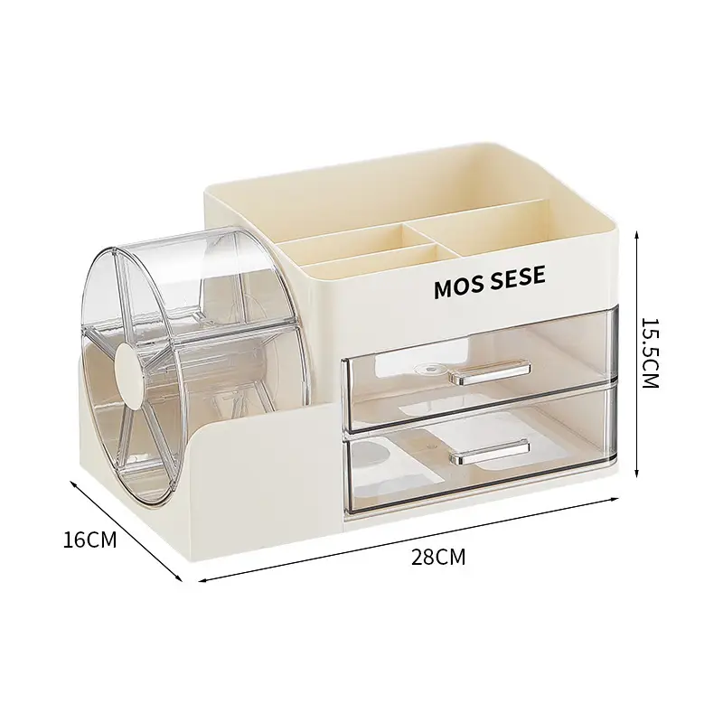 Multi-Layer Cosmetic Storage Box, Dressing Table, Skin Care Product Rotatable Storage Box, Desktop Stationery Drawer-Type Organizer